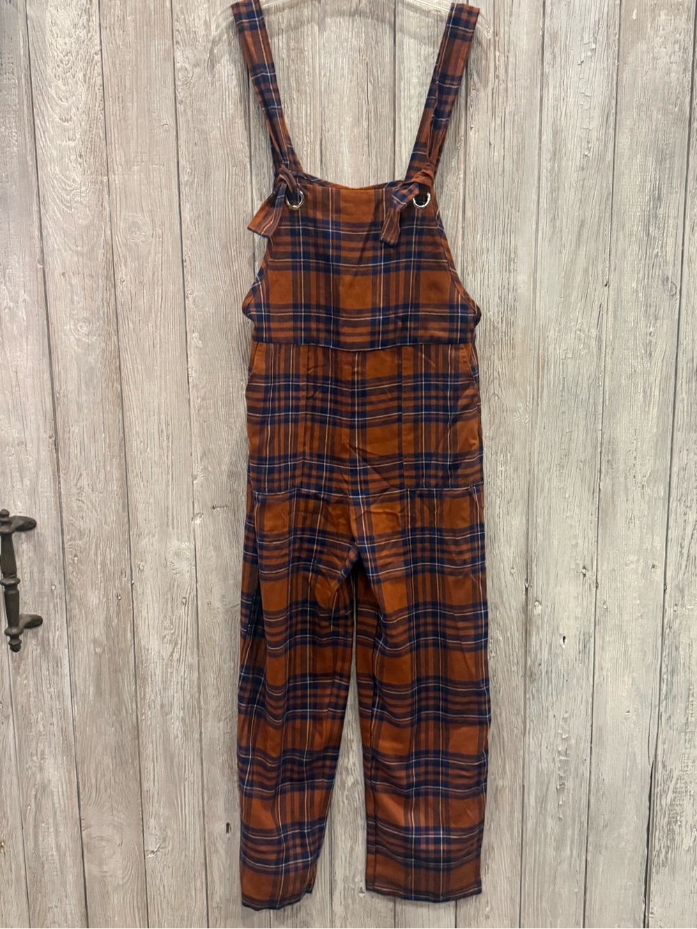 Forever 21 Rust Plaid Women's Overalls NWT